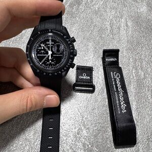 Omega swatch moonswatch speed master Black Watch